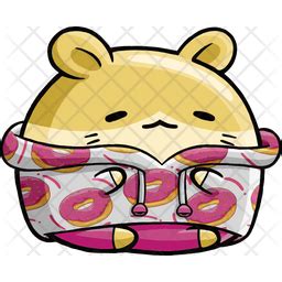 Cute Hamster Wear Winter Outfit Icon - Download in Colored Outline Style