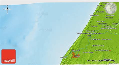 Physical 3D Map of Kenitra