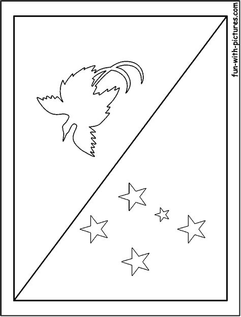 Papua New Guinea Flag Coloring Page