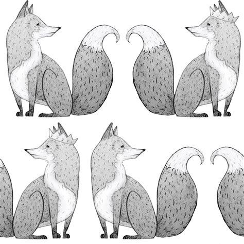 Anewall Mr Fox Modern Classic Fox Illustration Single Panel Wallpaper | Mr fox wallpaper ...