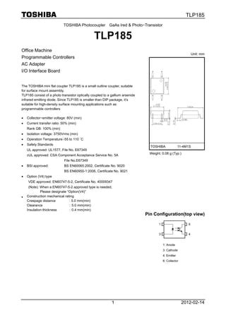 Original Opto TLP185GB TLP185G TLP185 P185 185 SOP-4 New | PDF