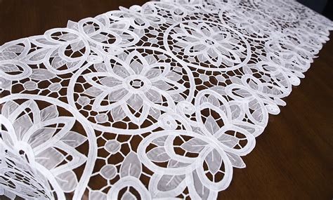 White Battenburg Lace Table Runners | The China Cabinet