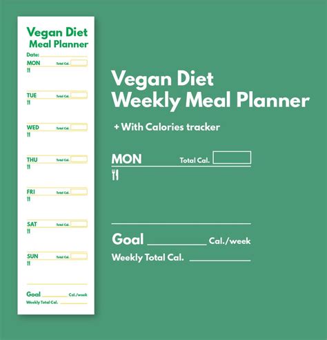 Weekly Meal Planner Vegan Diet and Grocery List Printable | Etsy