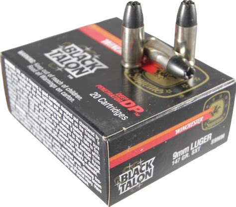 COLLECTIBLE - Black Talon 9mm Luger 147gr SXT Ammo S9MM - 20 Rounds