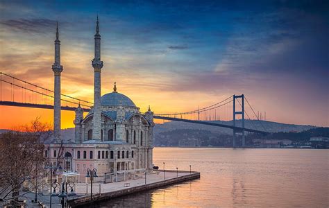 HD wallpaper: bridge, Strait, mosque, Istanbul, Turkey, Ortakoy ...