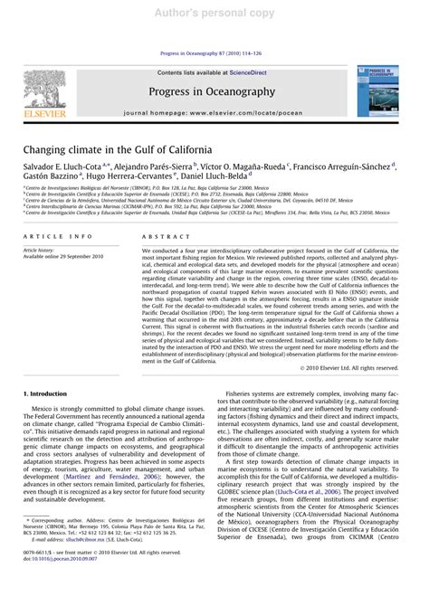 (PDF) Changing climate in the Gulf of California