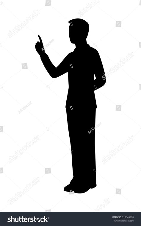 Vector Silhouette Standing Businessman Isolated Vector Stock Vector (Royalty Free) 712649998 ...