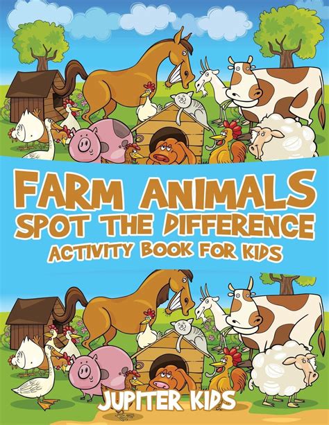 Farm Animals Spot the Difference Activity Book for Kids (Paperback ...