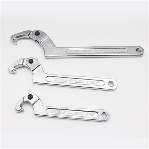 Adjustable Hook Wrench Spanner Tool Chrome Vanadium 19-51mm 32-76mm 51 ...