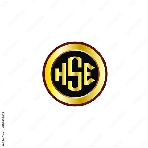 HSE letter circle logo design. HSE letter logo design with black background. HSE creative letter ...