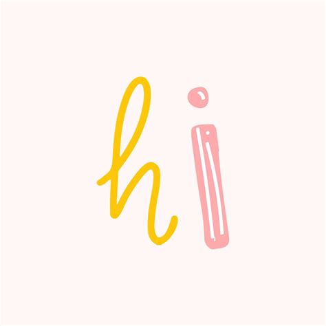 Download free vector of Hi word vector doodle hand-lettering font ...