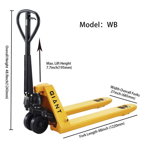 Heavy Duty Hand Pallet Truck 11000lbs 5000kgs 5t Manual Hydraulic Hand Pallet Jack Truck (WB ...