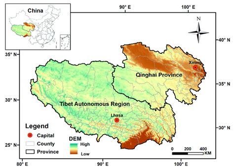 Location and boundaries of the Qinghai-Tibet Plateau. | Download ...