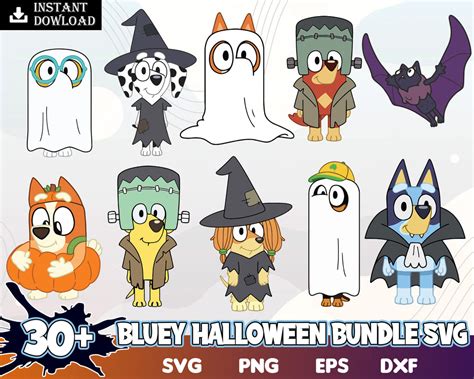 Halloween Bluey svg, Bluey vector, bluey horror in 4 formats, bluey cu