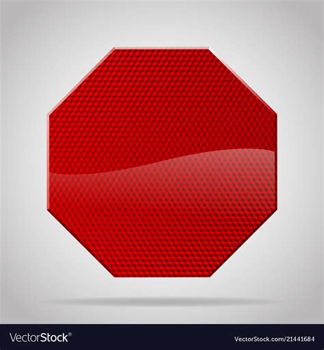 Red reflective warning octagon sign Royalty Free Vector