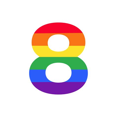 Number 8 Colored in Rainbow Color Logo Design Inspiration for LGBT ...