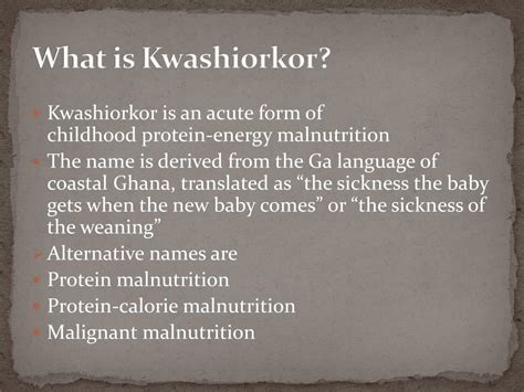 Kwashiorkor Causes