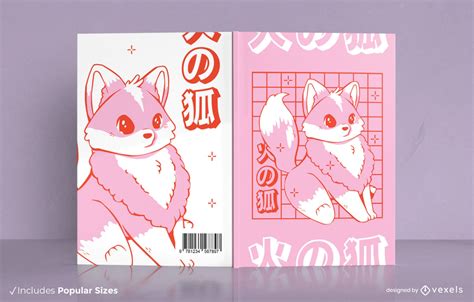 Fox Animal Japanese Book Cover Design Vector Download