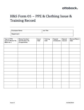 Ppe Issue Form - Fill Online, Printable, Fillable, Blank | pdfFiller