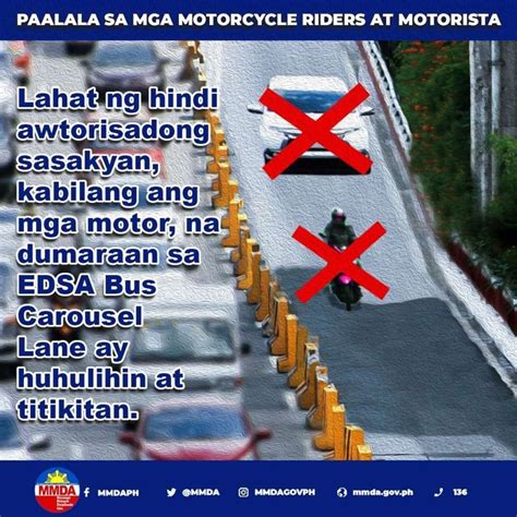 MMDA Issues Stern Reminder For Private Vehicles To Stay Out Of EDSA Bus ...