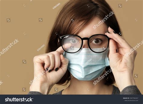 Studio Portrait Woman Foggy Glasses Caused Stock Photo 1907782267 | Shutterstock