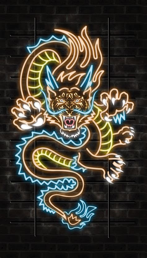 Tiger Dragon Illustration for poster & business card on Behance