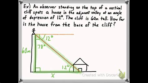 Angle of Elevation/Angle of Depression Problems - YouTube