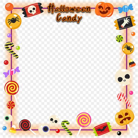 Halloween Candy PNG Image, Colorful Halloween Candy Frame Elements ...