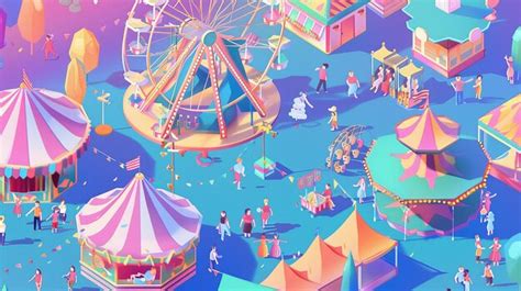 Premium Photo | A colorful illustration of a carnival with a colorful theme