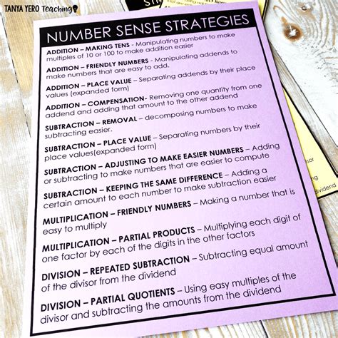 How To Teach Students To Use Number Sense Strategies - Tanya Yero Teaching