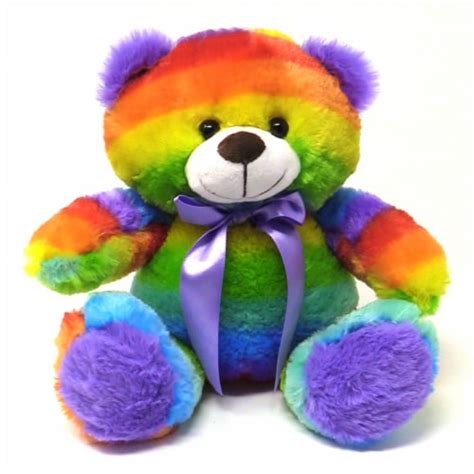 Rainbow Teddy Bear Plush Stuffed Animal Cuddly Soft 12 inch, 1 Unit ...