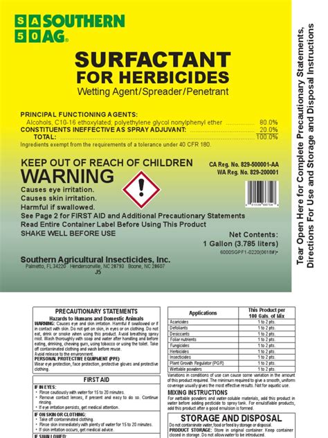 Surfactant For Herbicides J5 Webiste Aug2020 | PDF | Waste Management ...