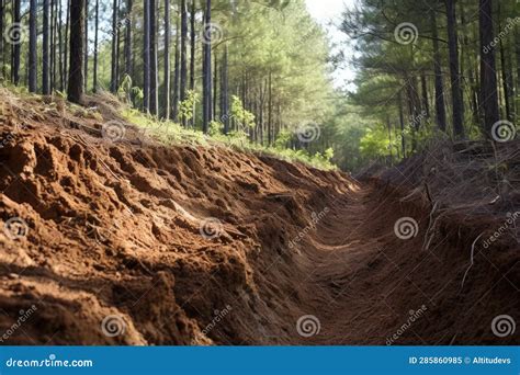 Soil Erosion Control Measures in a Recovering Forest Area Stock Image ...