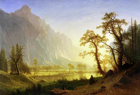 Yosemite Valley, Sunrise, 1870 Painting by Albert Bierstadt - Pixels