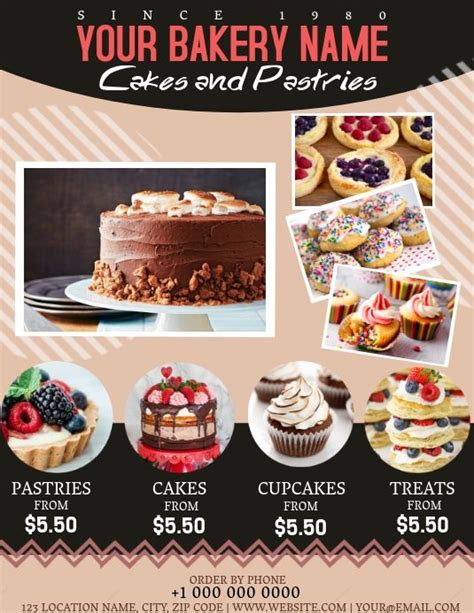 Bakery Shop Flyer template | Bakery, Bake sale poster, Bakery cakes
