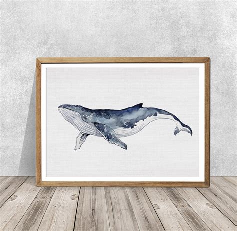 Humpback Whale Art Watercolor Art Watercolor Print Whale | Etsy