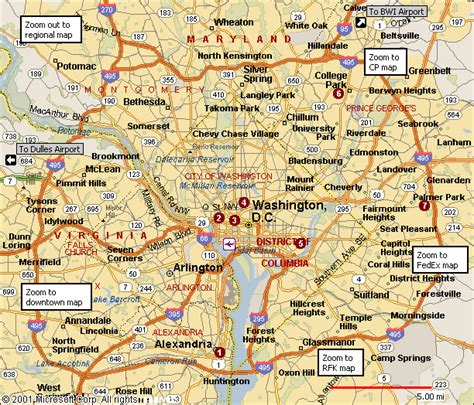 Washington DC Map and Washington DC Satellite Image