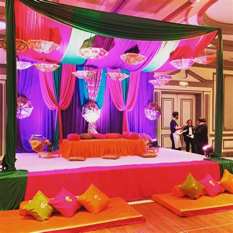 Sangeet and Mehndi backdrop | Marigold wedding, Wedding planner, Wedding