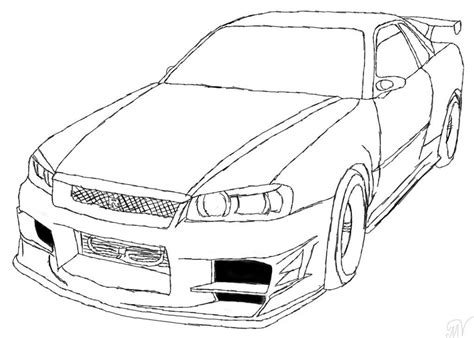 fast and furious coloring pages nissan skyline | Nissan skyline ...