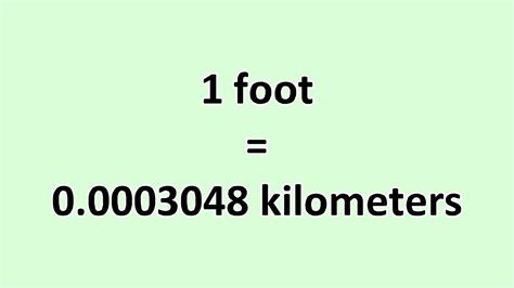 Convert Foot to Kilometer - ExcelNotes