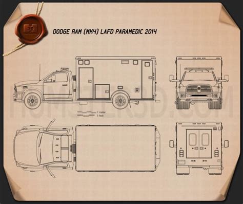 Ambulance blueprint Download - Hum3D