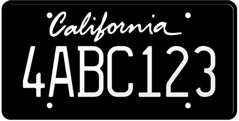 1994-2011 CALIFORNIA LICENSE PLATE - BLACK WITH WHITE TEXT 6"x12" (156