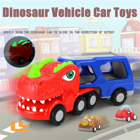 Sytle-Carry 5-in-1 Dinosaur Vehicle Car Toys for Toddlers, Dinosaur Truck Toys for Kids Girls ...
