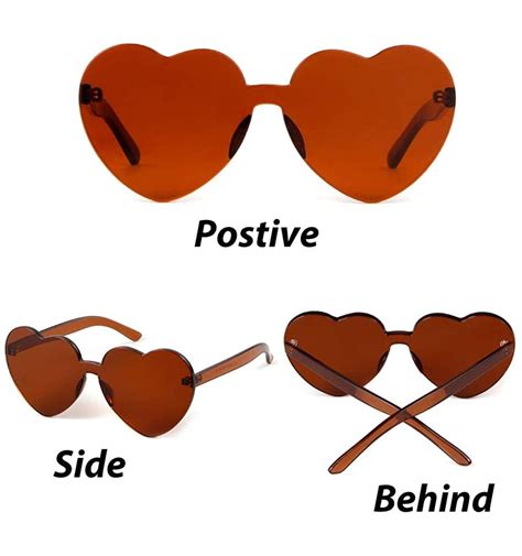 Heart Shaped Rimless Sunglasses Clout Goggles Candy Clear Lens Sun Glasses for Women Girls ...