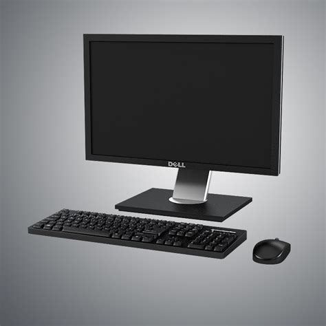 dell lcd monitor keyboard 3d model