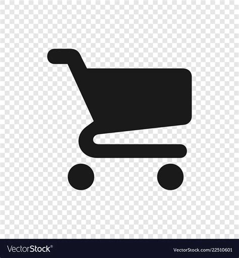 Black shopping cart icon on transparent background