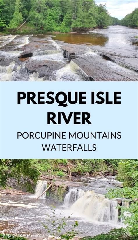 The Porcupine Mountains waterfalls hike to see 3 waterfalls! 🌳 MAP Presque Isle River waterfalls ...