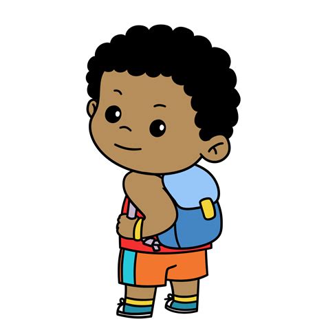 Cartoon Kid Backpack Boy Transparent Background Free PNG 24655968 PNG