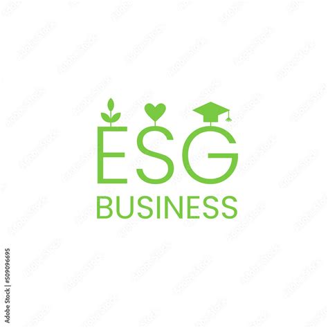 ESG business logo banner icon isolated on white. Environmental, social, governance concept ...