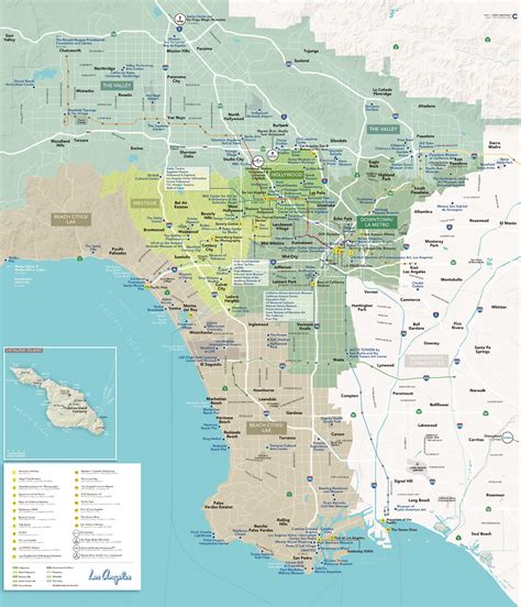 Detailed map of Los Angeles - Detailed map of Los Angeles california (California - USA)